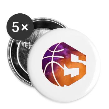 NUMÉRO 5 BASKETBALL 5E ANNIVERSAIRE - Lot de 5 grands badges (56 mm) - blanc - Devant