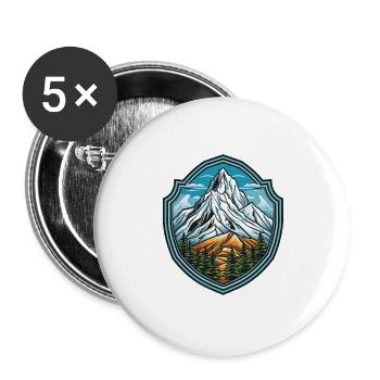 Montagnes - Lot de 5 grands badges (56 mm) - blanc - Devant