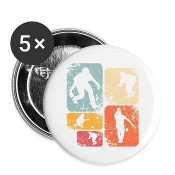 Kegeln - Buttons groß 56 mm (5er Pack) - Weiß - Vorne