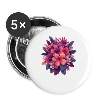 Tropical hibiscus flowers - Buttons large 2.2''/56 mm (5-pack) - white - Front
