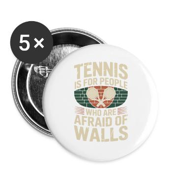 Padel Tennis Is For People Who Are Afraid Of Walls - Buttons groß 56 mm (5er Pack) - Weiß - Vorne