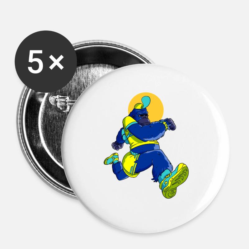 Blue Gorilla runner - Buttons large 2.2''/56 mm (5-pack) - white