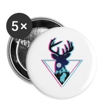 Kunst des Kosmischen Hirschberg-Neondreiecks - Buttons groß 56 mm (5er Pack) - Weiß - Vorne