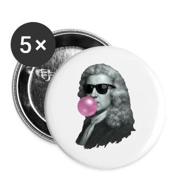 Isaac Newton mit Kaugummi und Sonnenbrille - Buttons groß 56 mm (5er Pack) - Weiß - Vorne