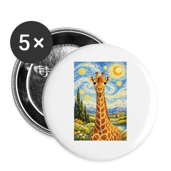 Giraffe im Sternennacht-Stil - Buttons groß 56 mm (5er Pack) - Weiß - Vorne