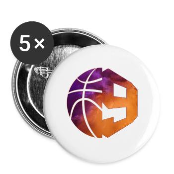 NUMÉRO 9 BASKETBALL 9E ANNIVERSAIRE - Lot de 5 grands badges (56 mm) - blanc - Devant
