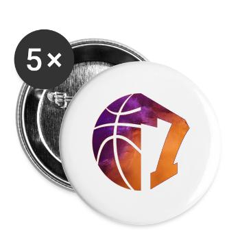 NUMÉRO 7 BASKETBALL 7E ANNIVERSAIRE - Lot de 5 grands badges (56 mm) - blanc - Devant
