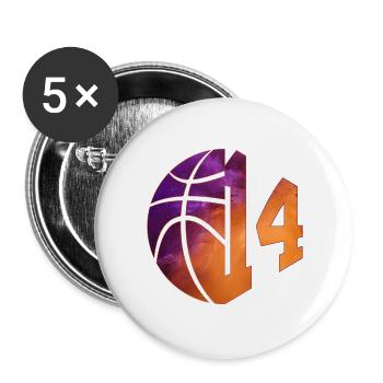 NUMÉRO 14 BASKETBALL 14E ANNIVERSAIRE - Lot de 5 grands badges (56 mm) - blanc - Devant