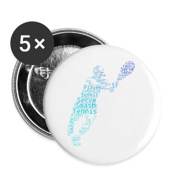 Idée cadeau pour un tennis avec tennis - Lot de 5 grands badges (56 mm) - blanc - Devant
