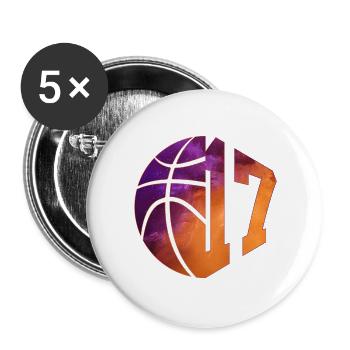 NUMMER 17 BASKETBALL 17. GEBURTSTAG - Buttons groß 56 mm (5er Pack) - Weiß - Vorne