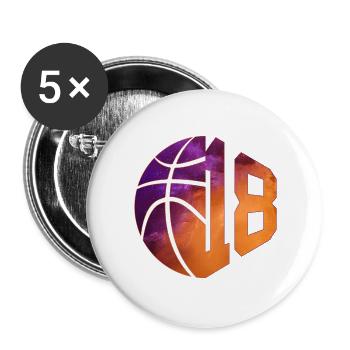 NUMMER 18 BASKETBALL 18. GEBURTSTAG - Buttons groß 56 mm (5er Pack) - Weiß - Vorne