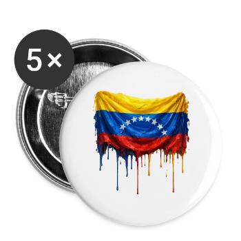 Venezuela Drop Flag - Buttons large 2.2''/56 mm (5-pack) - white - Front