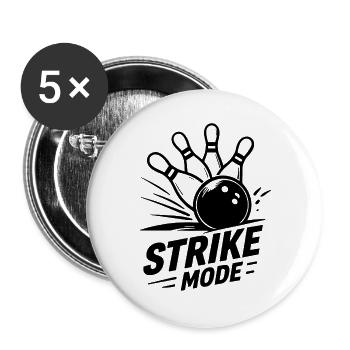 Bowling Strike Mode Kegeln Champion  - Buttons groß 56 mm (5er Pack) - Weiß - Vorne