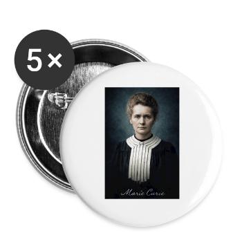 Marie Curie Portrait - Lot de 5 grands badges (56 mm) - blanc - Devant