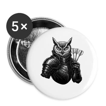 Fléchettes Hibou Poker Poker Fléchettes Feu - Lot de 5 grands badges (56 mm) - blanc - Devant