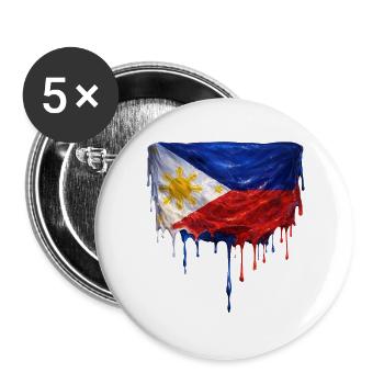 Philippines Flag Drop Art - Buttons large 2.2''/56 mm (5-pack) - white - Front