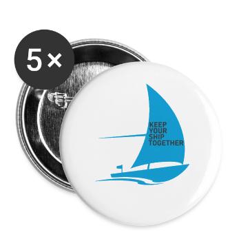 Regatta Segeln Shirt Segelboot Yacht Sailing Crew - Buttons groß 56 mm (5er Pack) - Weiß - Vorne