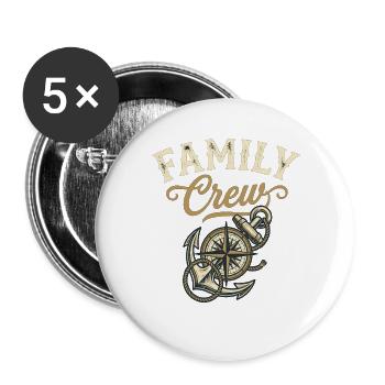 Family Crew Anchor Compass Family - Buttons large 2.2''/56 mm (5-pack) - white - Front