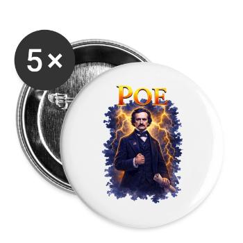 Edgar Allan Poe Portrait - Buttons large 2.2''/56 mm (5-pack) - white - Front