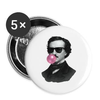 Edgar Allan Poe with chewing gum and sunglasses - Buttons large 2.2''/56 mm (5-pack) - white - Front