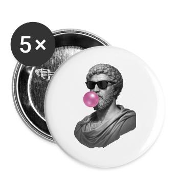 Marcus Aurelius with chewing gum and sunglasses - Buttons large 2.2''/56 mm (5-pack) - white - Front
