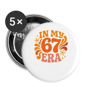 In My 67 Era Italian Brainrot Humor Birthday - Buttons large 2.2''/56 mm (5-pack) - white - Front