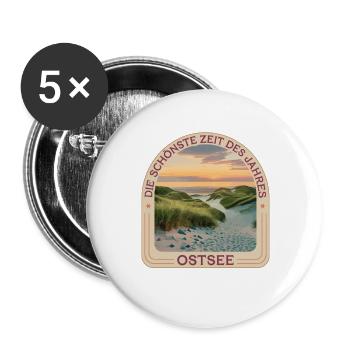  Die Schönste Zeit Des Jahres Ostsee - Buttons groß 56 mm (5er Pack) - Weiß - Vorne