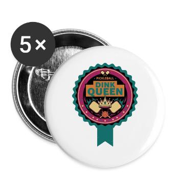 Pickleball Dink Queen Lustige Spielerin Love Pickleball - Buttons groß 56 mm (5er Pack) - Weiß - Vorne