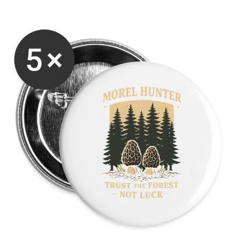 Morchelpilz-jäger Wilde Morchelpilze Auf - Buttons groß 56 mm (5er Pack) - Weiß - Vorne