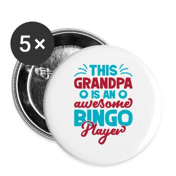 Bingo Game This Grandpa Is An Awesome Bingo - Buttons large 2.2''/56 mm (5-pack) - white - Front