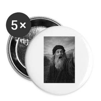 Leonardo Da Vinci Self-Portrait - Buttons large 2.2''/56 mm (5-pack) - white - Front