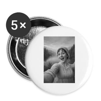 Jane Austen Self-Portrait - Buttons large 2.2''/56 mm (5-pack) - white - Front