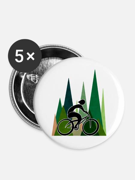 Radfahrer - Buttons groß 56 mm (5er Pack) - Weiß