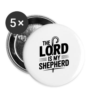 The Lord is My Shepherd - Buttons large 2.2''/56 mm (5-pack) - white - Front