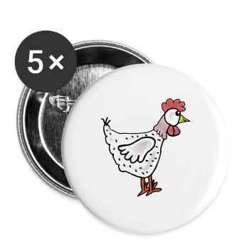 Poultry Hen Chickens Chicken Cartoon - Buttons large 2.2''/56 mm (5-pack) - white - Front