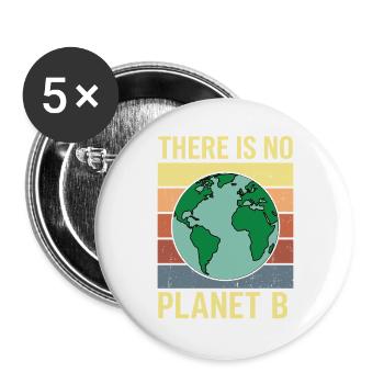 Il n’y a pas d’environnement rétro avec le t-shirt de la planète B - Lot de 5 grands badges (56 mm) - blanc - Devant