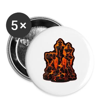 Chess Lava Pieces T-Shirt for Men Gift - Buttons large 2.2''/56 mm (5-pack) - white - Front
