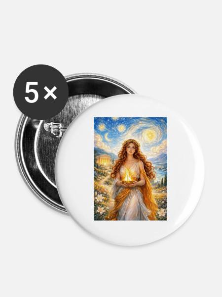 Hestia Sternennacht - Buttons groß 56 mm (5er Pack) - Weiß