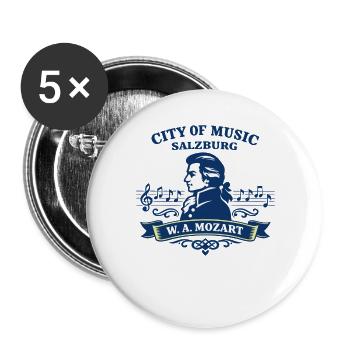 Salzburg Mozart City of Music Austria - Buttons large 2.2''/56 mm (5-pack) - white - Front