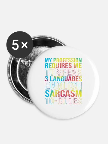 Medizin Coder - Buttons groß 56 mm (5er Pack) - Weiß