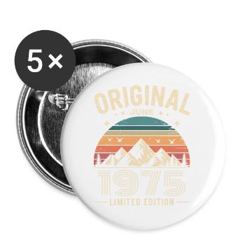 juin 1975 – Légende des sommets et montagnes - Lot de 5 grands badges (56 mm) - blanc - Devant