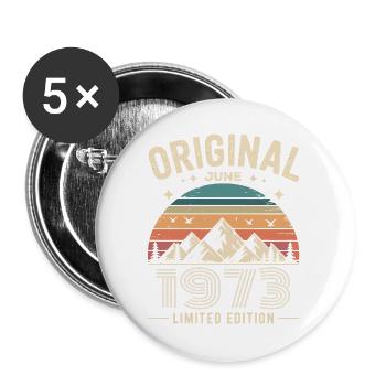 Juni 1973 – Legende der Gipfel und Berge - Buttons groß 56 mm (5er Pack) - Weiß - Vorne