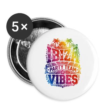 Ibiza Party Vibes Colorful - Buttons large 2.2''/56 mm (5-pack) - white - Front