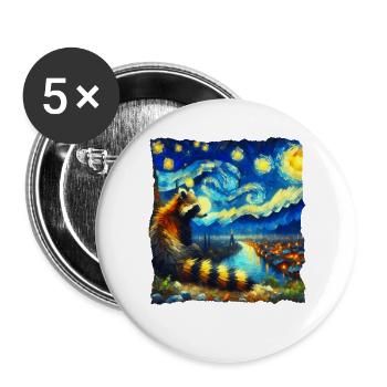 Nasenbär Starry Night - Buttons groß 56 mm (5er Pack) - Weiß - Vorne
