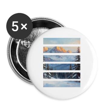 Horizon Montagneux en Strates - Lot de 5 grands badges (56 mm) - blanc - Devant