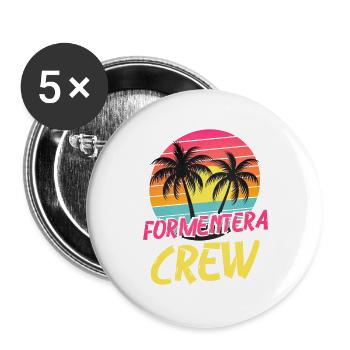 Formentera Crew - Buttons groß 56 mm (5er Pack) - Weiß - Vorne