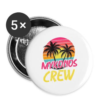 Mykonos Crew - Buttons groß 56 mm (5er Pack) - Weiß - Vorne