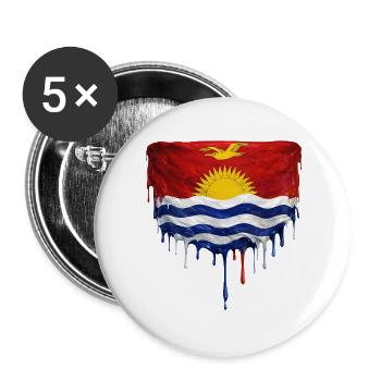 Dripping Kiribati flag - Buttons large 2.2''/56 mm (5-pack) - white - Front