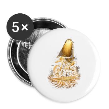 Dirtbike Dirt Bike Motocross - Buttons large 2.2''/56 mm (5-pack) - white - Front