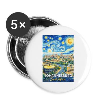 Johannesburg, South Africa Starry Night - Buttons large 2.2''/56 mm (5-pack) - white - Front